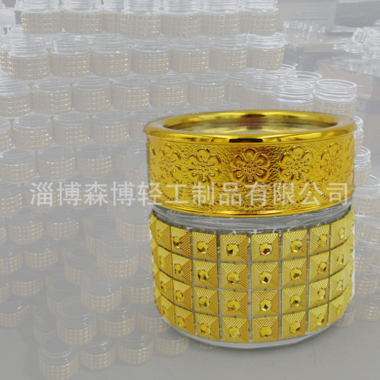 伊朗藏红花瓶迪拜西红花罐土豪金玻璃瓶密封罐空罐