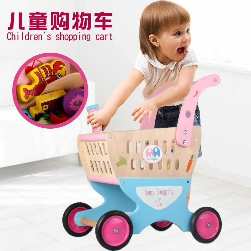 Niños y niñas jugar casa carrito de compras juguete gran simulación supermercado carro bebé traje carrito de compras