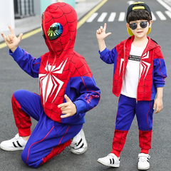 スパイダーマン童装男の子セット子供春秋モデル漫画赤ちゃん2点セット秋装男の子ウルトラマン服
