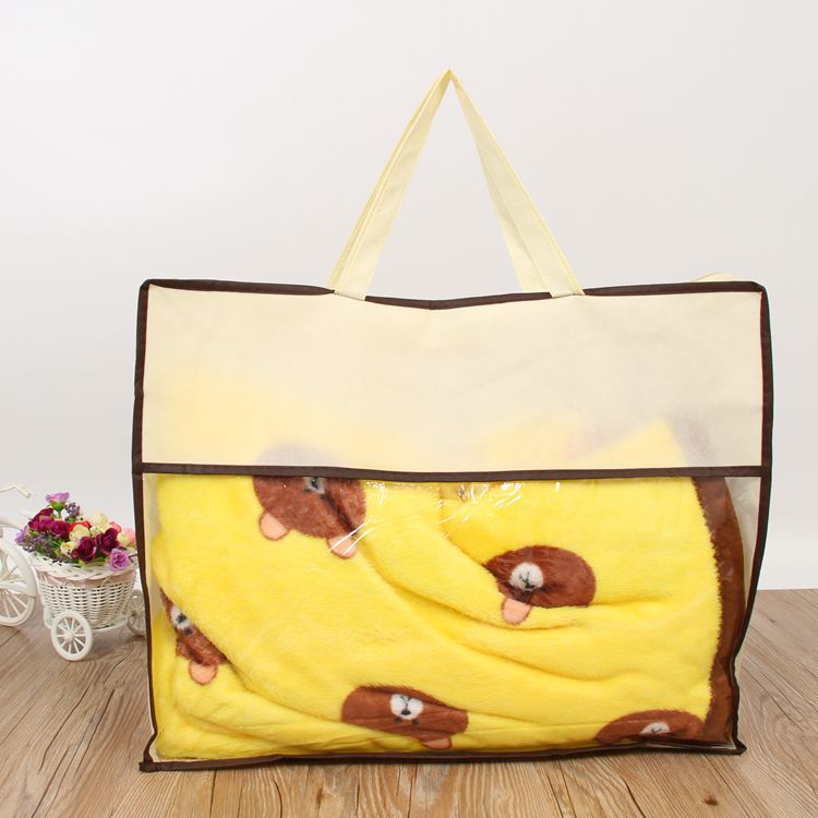 无纺布家纺袋空调被夏凉被包装袋透明PVC手提袋棉被四件套包装袋