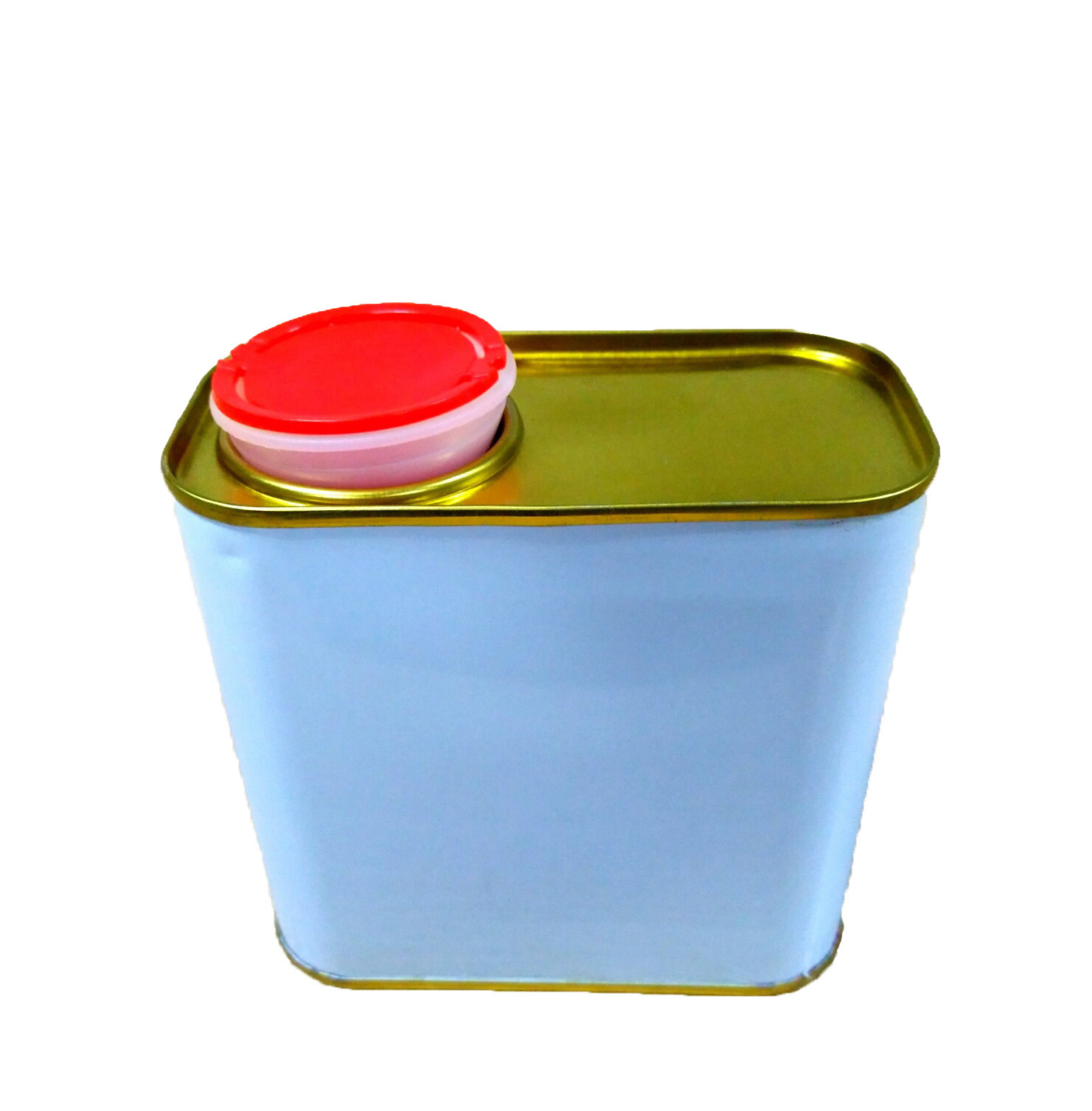 厂家直销 0.5L机油咀白色方形马口铁金属化工溶剂包装罐子铁盒