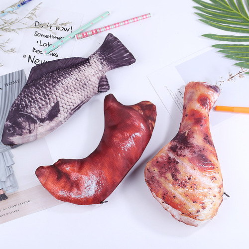 The same style simulation creative pig's trotter pen bag, primary school student stationery bag, boy fish pen bag, children pencil case, girl