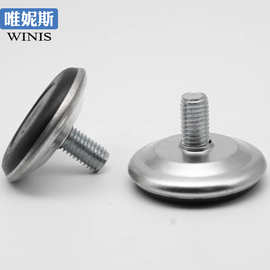 可调脚垫铁皮尼龙M8*25家具脚防震防磨m10书桌脚五金不锈钢重型M6