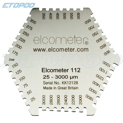 Stainless steel hexagon wet paint measurement wet film thickness gauge wet film thickness ruler comb wet film card