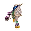 Fashionable cute universal metal brooch, European style, flowered, wholesale