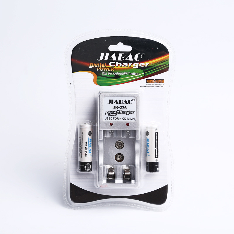佳宝JB226电动玩具充电器通用5号 7号9v充电电池4槽带线充电器