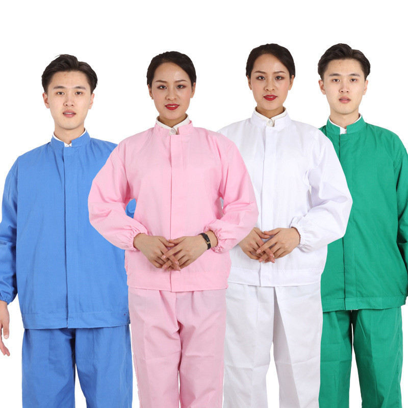 粘扣多色工作服食品厂加工车间卫生服套装洁净服可印字