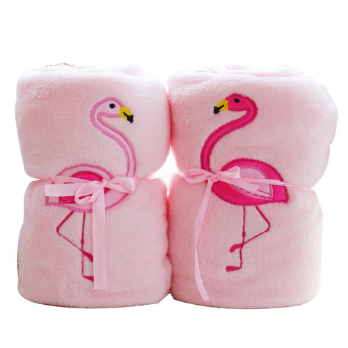 Ins Nordic Style Plush Blanket Flamingo Gift Throw Blanket Double-Sided Fleece Air Conditioner Blanket 520 Valentine's Day Gift