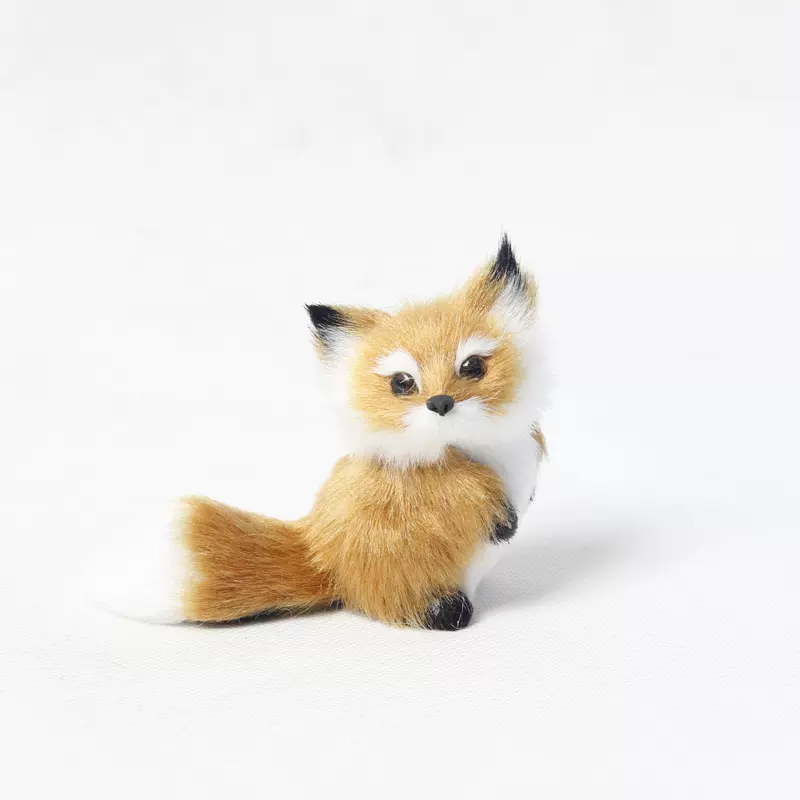 仿真狐狸仿真皮毛动物毛绒玩具 家居摆件 汽车内饰品