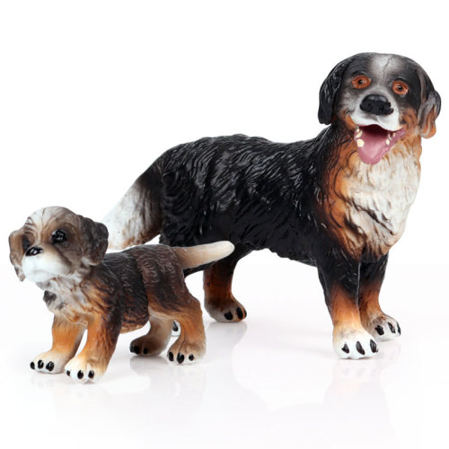 Children's Solid Simulation Animal Model Mini Bull Terrier Siberian Husky Spotted Dog Set Pet Dog Toy