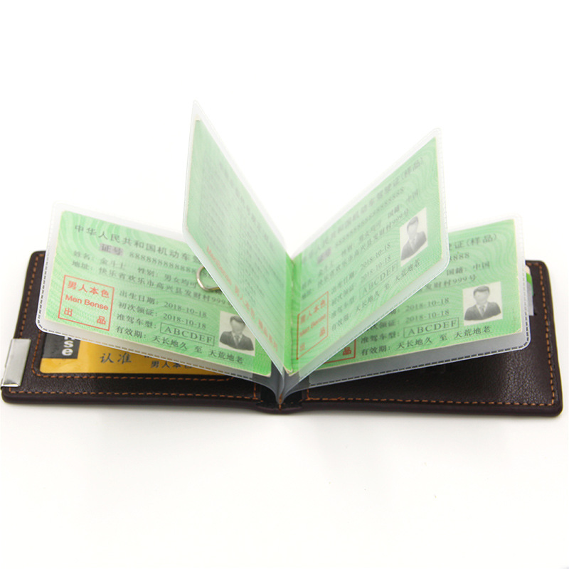 Licencia de conducir de vehículos de motor de moda para hombres y mujeres certificado tarjeta titular tarjeta caso de cuero de conducción de gran capacidad en stock al por mayor