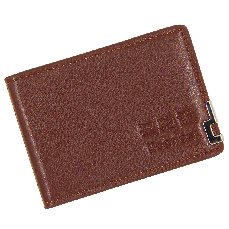 Licencia de conducir de vehículos de motor de moda para hombres y mujeres certificado tarjeta titular tarjeta caso de cuero de conducción de gran capacidad en stock al por mayor