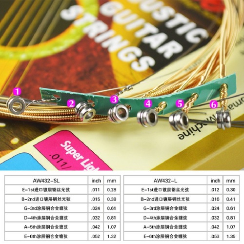 alice Alice Guitar Strings AW432SL Professional Steel Core Folk Acoustic Guitar Strings Guitar String Set