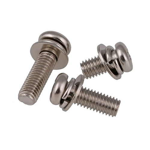 Nickel-plated cross-disc head screw set, cross screw, three-piece screw set, round head screw set