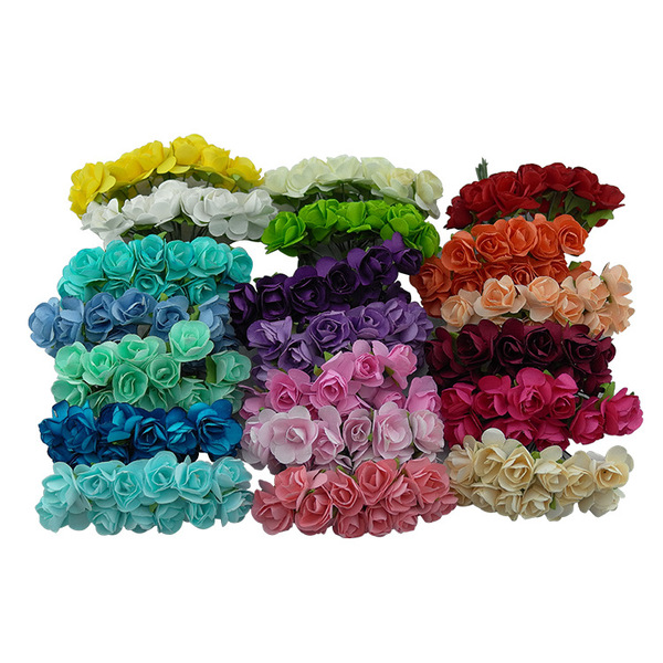 Manufacturer supply small paper flower DIY flower ring materials…