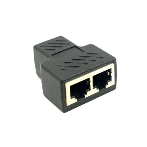 RJ45 Splitter Connector Network T-Rack Converter Ethernet Cable Adapter CAT6 Male to Female with Shielding