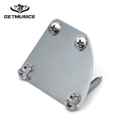 Guitar Reinforcement Plate Electric Guitar Reinforcement Plate Electric Bass Neck Connection Plate Guitar Guard Triangular Chrome Black