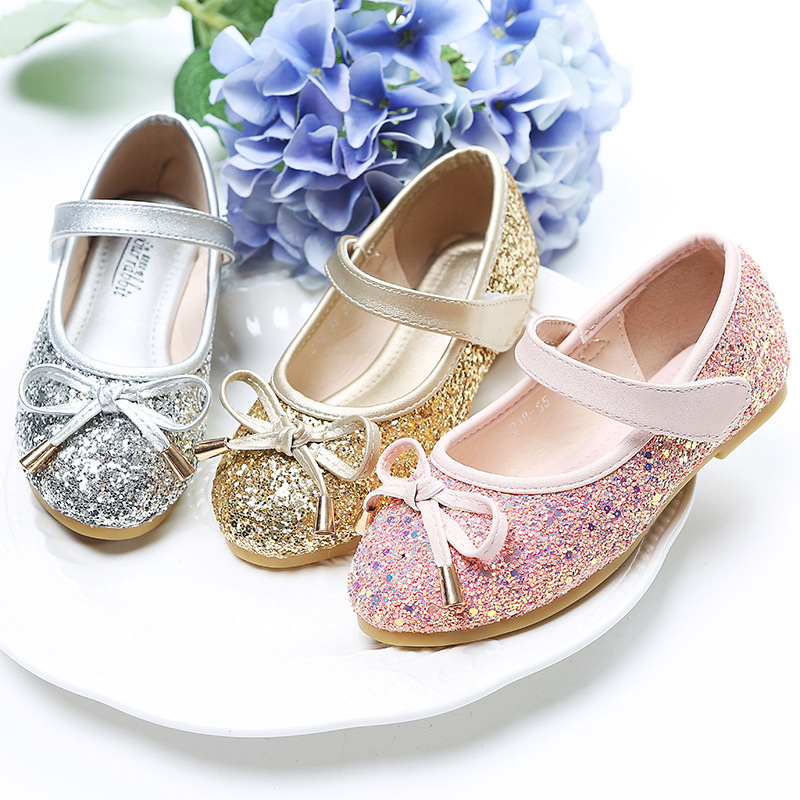 Zapatos de cuero para niñas zapatos para niños zapatos de mujer 2023 nuevo reloj de vestir Zapatos de rendimiento de cristal brillante Niña princesa zapatos para niños