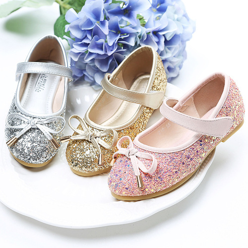 Girls' Leather Shoes Children's Single Shoes for Girls Little Girl Formal Shoes Elsa Girls' Princess Shoes