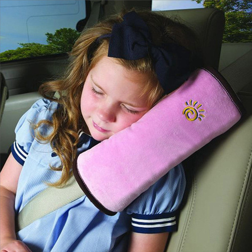 Car children's shoulder cover Car cartoon plush seat belt cover pillow Cute baby car pillow