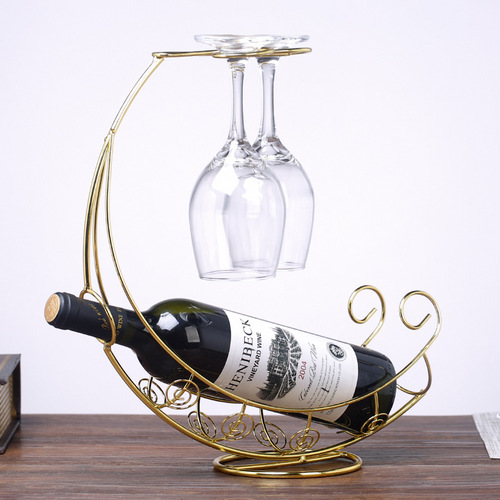 Creative red wine rack, red wine glass rack, European wine rack, stylish pirate ship high-legged cup hanger rack