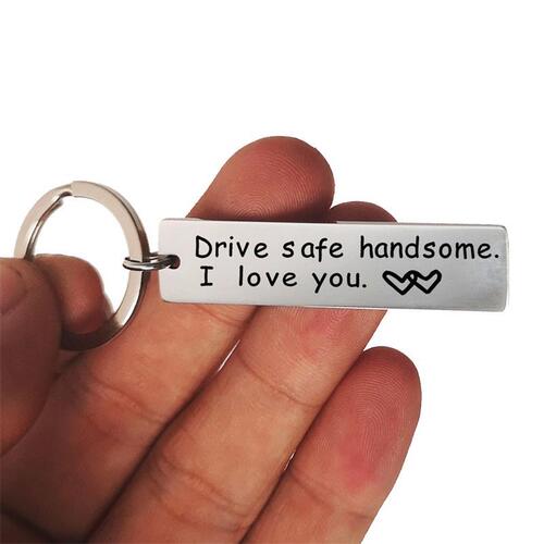 European and American motorcycle cool driving stainless steel keychain Drive Safe handsome. I love you