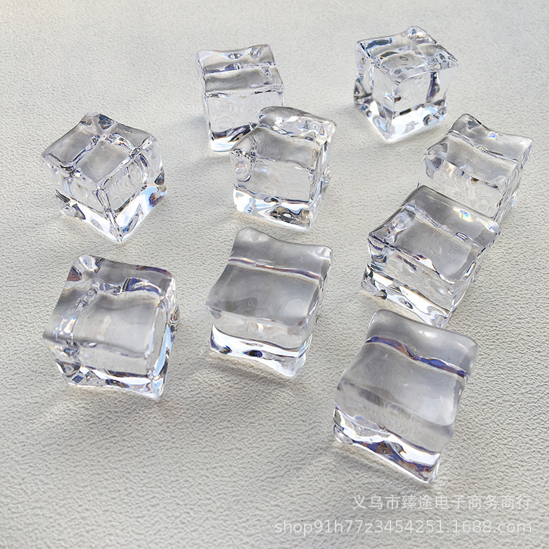 Simulation pure transparent resin geometric square ice diy simple earrings earrings accessories accessories material wholesale