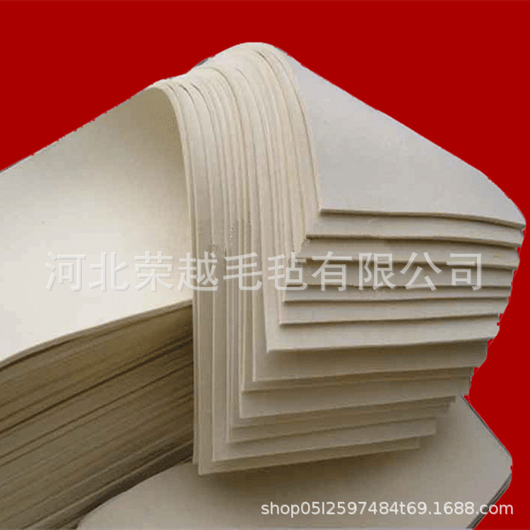 白羊毛抛光毛毡 防尘密封吸油毛毡布 工业羊毛毡垫 高密度羊毛毡
