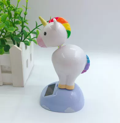 Solar shaking head doll Car ornaments - 586105-white-horse