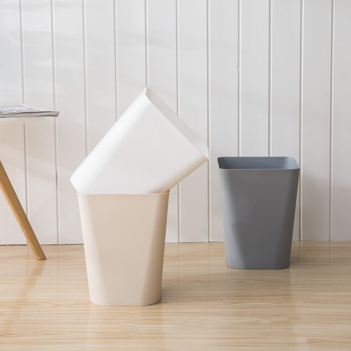 Creative monochrome lidless trash bin for home living room bedroom bathroom kitchen large and small size wastebasket