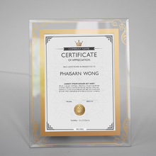 厂家批发水晶玻璃相框a4摆台授权证书荣誉奖状毕业证件框 6寸7寸8