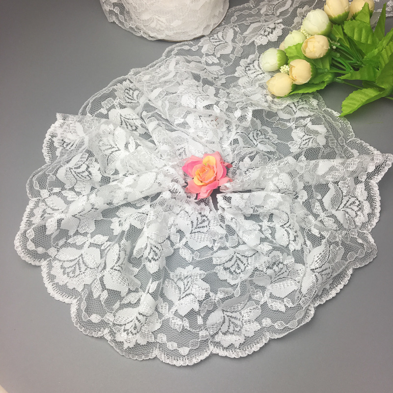 现货供应13.3CM大玫瑰花蕾丝花边 玩具公仔服饰无弹花边 手感柔软