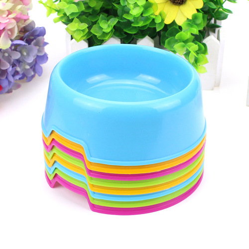 Wholesale economical plastic pet bowl candy color dog bowl round single bowl cat bowl food bowl pet food bowl