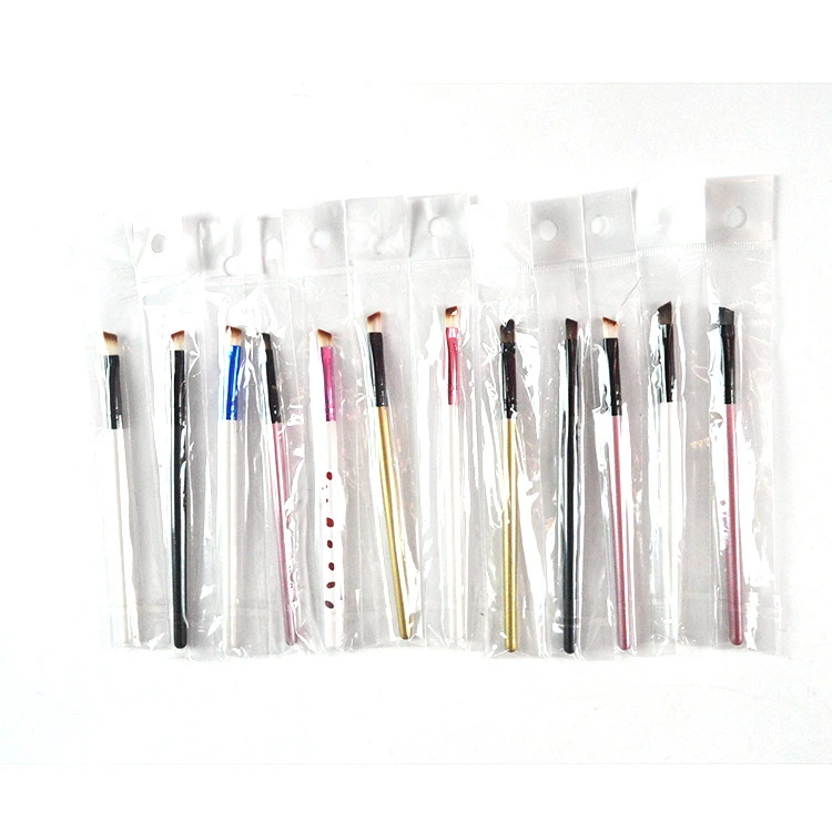 Eyebrow Cream Brush (Minaqi) — Angled Synthetic Bristles, 12.5 cm, Bulk OPP Pack