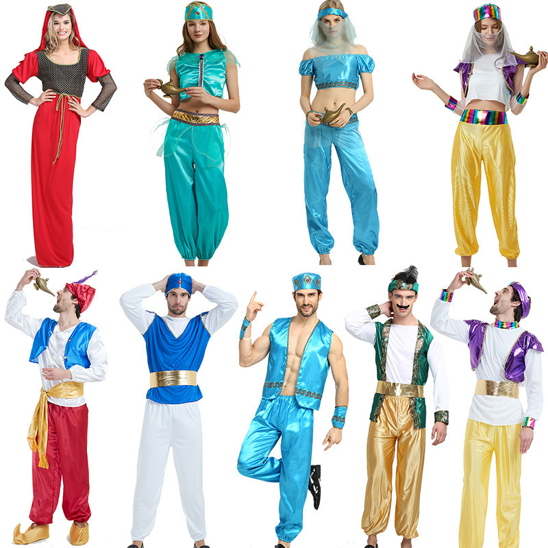 Halloween Arabian Costume Carnival Holiday Party Costume Adult Aladdin Lamp Princess Jasmine Costume