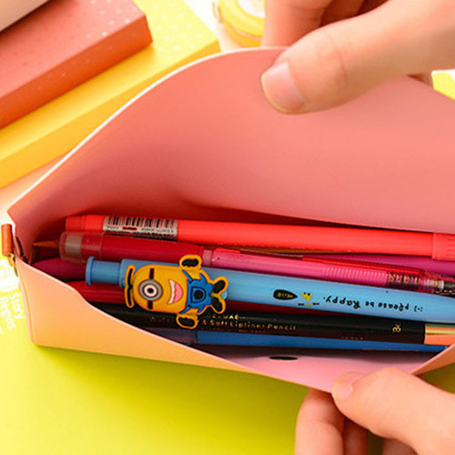Directly supplied from the manufacturer, Korean version of cute candy color PU pencil bag, creative macaron stationery bag, PVC boxed pencil bag