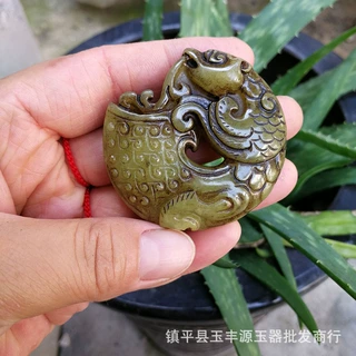 批发古玩杂项收藏仿古做旧玉器岫玉玉石饰品挂件玉佩老物件老古董
