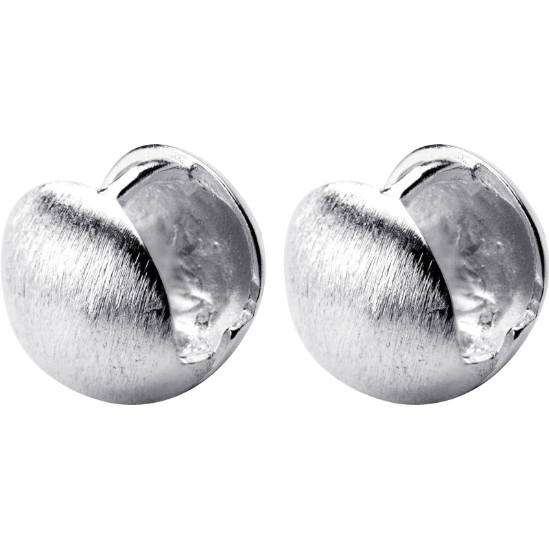 Pendientes de bola redonda cepillado de plata de ley S925, estilo europeo y americano, lujo ligero, temperamento de moda, diseño personalizado, pendientes, pendientes E0320