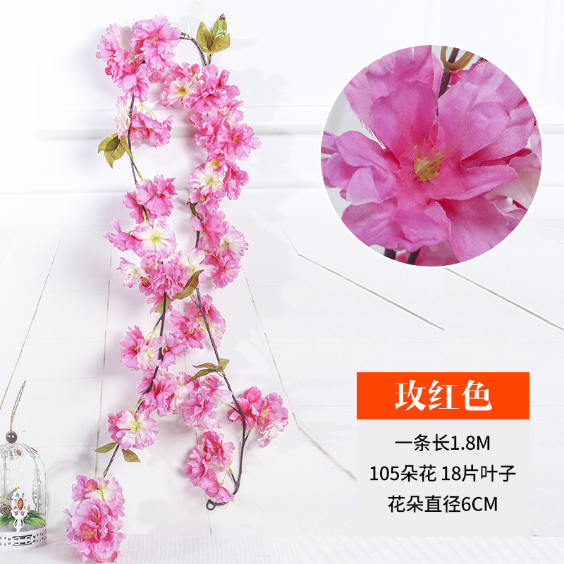 Fábrica al por mayor nueva flor de cerezo de ratán flor artificial forma de flor artificial decoración de la boda decoración del lugar del Hogar Accesorios de decoración