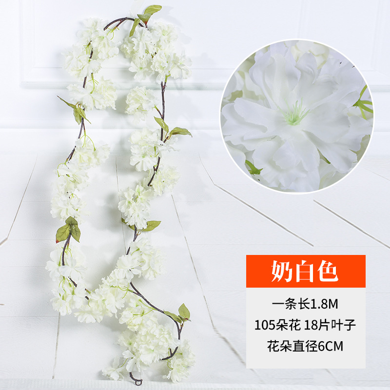 Fábrica al por mayor nueva flor de cerezo de ratán flor artificial forma de flor artificial decoración de la boda decoración del lugar del Hogar Accesorios de decoración