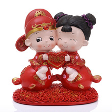 向爱起航情侣娃娃套装结婚礼物树脂工艺品家居婚庆摆件批发公仔