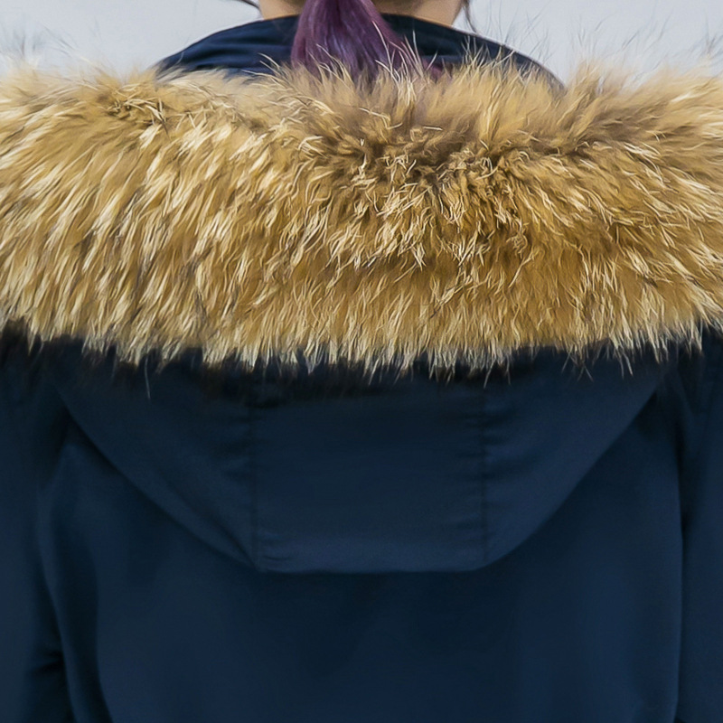 2022 Autumn and Winter New Women's Thickened Cotton-padded Clothes Korean Style Slim-fit Fashion Large Wool Collar Large Size Student Cotton-padded Coat