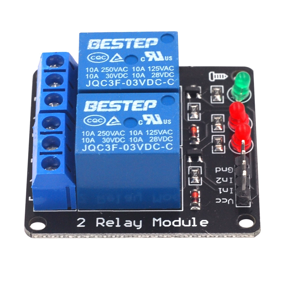 Реле-модуль BESTEP 2 Road 3.3V с низким уровнем срабатывания, свет и доска