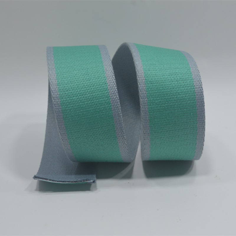 5CM仿棉织带斜纹 灰色 果绿色 5公分浅绿色灰色斜纹涤棉织带