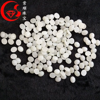 定制天然和田玉裸石蛋形8*10mm戒面首饰镶嵌厂家直销电商古法镶嵌