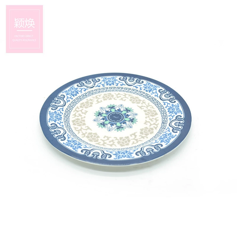 Имитированная porcelain тарелка с плотной крышкой рисовая тарелка жареный рис диск бытовой круглый завтрак диск