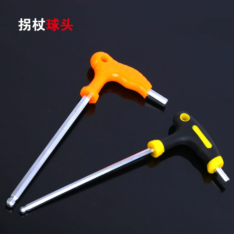 Бренд Qinggong с одним костылем, пластиковая ручка, внутренняя шестиугольная, тип 40CRT, твердость, высокое удлинение, шаровая головка, ремонт станка, внутренняя шесть