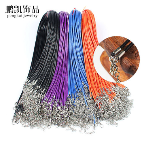 Necklace cord crystal pendant rope leather cord gold jewelry hanging cord pendant jade pendant metal clip wax rope accessories
