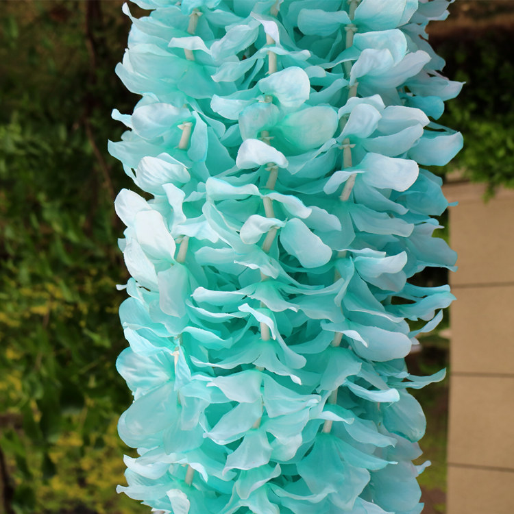 Boda de la flor artificial de la orquídea cadena al por mayor de la tira de la flor Arreglo de La boda Hortensia Flor de cadena flor artificial