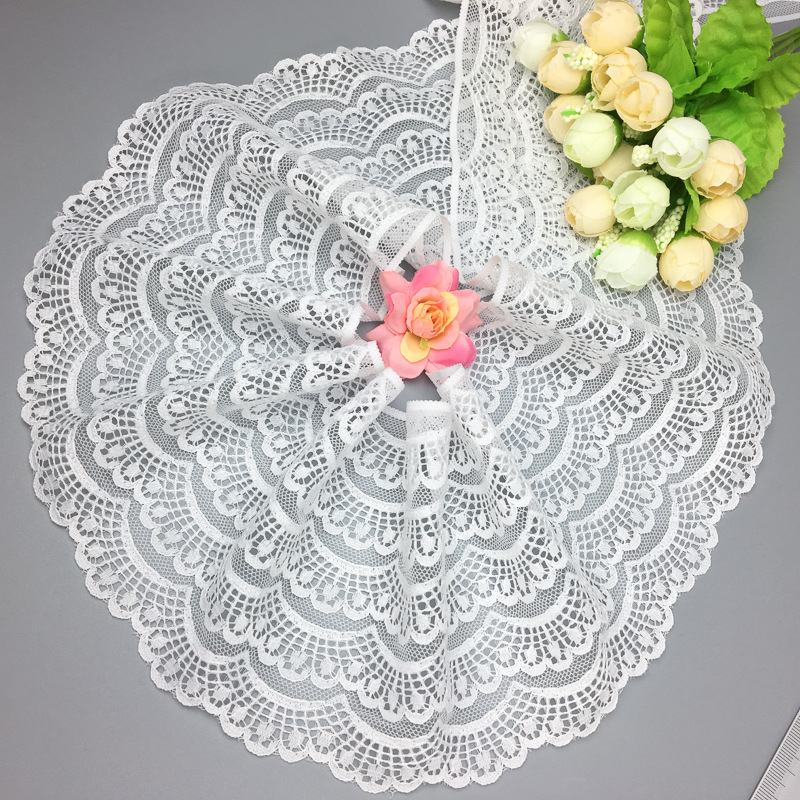 现货12.3CN尼龙蕾丝现批波边单边无弹花边衣裙下摆 DIY服装辅料